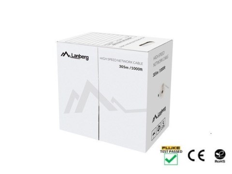 Lanberg LANBERG KABEL UTP KAT.5E 305M DRUT CU CZARNY FLUKE PASSED LCU5-12CU-0305-BK Lanberg LANBERG KABEL UTP KAT.5E 305M DRUT CU CZARNY FLUKE PASSED LCU5-12CU-0305-BK