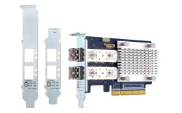 QNAP Qnap QXP-32G2FC, 2x 32Gb Gen 6 Fibre Channel card with SFP+ transceivers(2x 32Gb LC SR), PCIe Gen3 x8, Low profile, up to 100 me