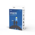 SAVIO SAVIO KABEL HDMI (M) V2.1, KĄTOWY, 5M, 8K, MIEDŹ, NIEBIESKO-CZARNY, ZŁOTE KOŃCÓWKI, ETHERNET/3D CL-175