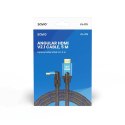SAVIO SAVIO KABEL HDMI (M) V2.1, KĄTOWY, 5M, 8K, MIEDŹ, NIEBIESKO-CZARNY, ZŁOTE KOŃCÓWKI, ETHERNET/3D CL-175