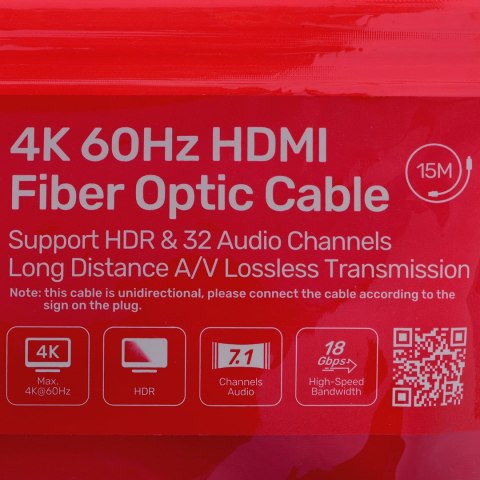 UNITEK UNITEK KABEL OPTYCZNY HDMI 2.0 Active Optical Cable 4K 60HZ 15M UNITEK UNITEK KABEL OPTYCZNY HDMI 2.0 Active Optical Cable 4K 60HZ 15M