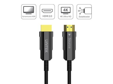UNITEK UNITEK KABEL OPTYCZNY HDMI 2.0 Active Optical Cable 4K 60HZ 20M UNITEK UNITEK KABEL OPTYCZNY HDMI 2.0 Active Optical Cable 4K 60HZ 20M