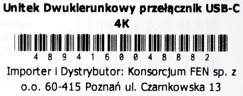 UNITEK UNITEK PRZEŁĄCZNIK USB-C 4K 144HZ, DWUKIERUNKOWY UNITEK UNITEK PRZEŁĄCZNIK USB-C 4K 144HZ, DWUKIERUNKOWY