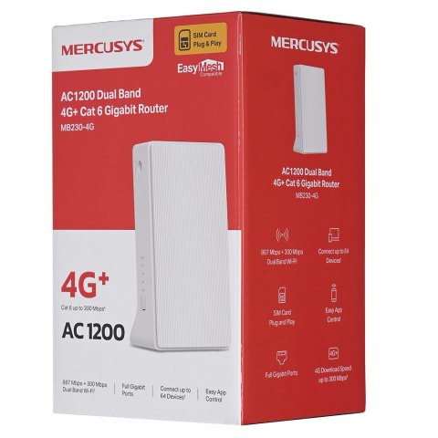 MERCUSYS Router Mercusys MB230-4G LTE 4G+ Cat6, AC1200 MERCUSYS Router Mercusys MB230-4G LTE 4G+ Cat6, AC1200