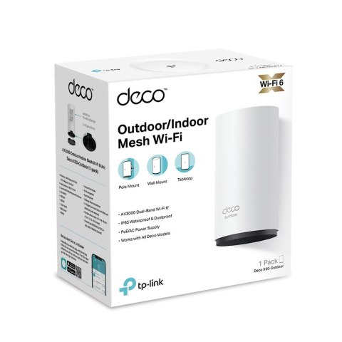 TP-LINK System mesh TP-LINK Deco X50-Outdoor(1-pack) Zewnętrzna/wewnętrzna jednostka domowego systemu Deco Mesh, WiFi 6 AX3000 TP-LINK System mesh TP-LINK Deco X50-Outdoor(1-pack) Zewnętrzna/wewnętrzna jednostka domowego systemu Deco Mesh, WiFi 6 AX3000
