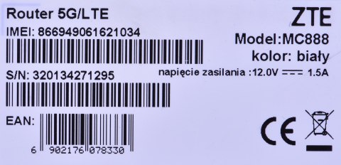 ZTE Poland Router ZTE MC888 5G stacjonarny (WYPRZEDAŻ) ZTE Poland Router ZTE MC888 5G stacjonarny (WYPRZEDAŻ)