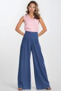 Spodnie palazzo z rayonu SD114 Cobalt - Nife