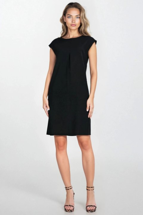 Sukienka Luźna sukienka z rayonu S271 Black - Nife Sukienka Luźna sukienka z rayonu S271 Black - Nife