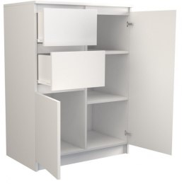TOP E SHOP KOMODA 2 DRZWI 2 SZUFLADY BIAŁY
