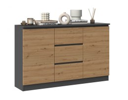 TOP E SHOP Komoda 2D3S 120x30xH75 antracyt/artisan