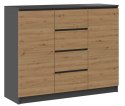TOP E SHOP Komoda 2D4S 120x40xH97 antracyt/artisan