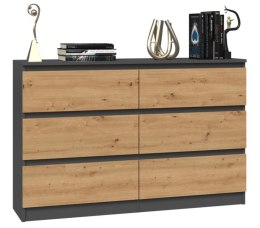 TOP E SHOP Komoda M6 120x30xH77 antracyt/artisan