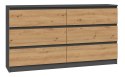 TOP E SHOP Komoda M6 140 138x40xH77 antracyt/artisan