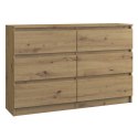 TOP E SHOP M6 MALWA KOMODA 120CM 6 SZUFLAD ARTISAN