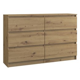 TOP E SHOP M6 MALWA KOMODA 120CM 6 SZUFLAD ARTISAN