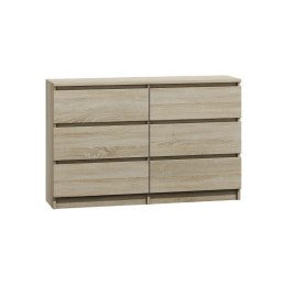 TOP E SHOP M6 MALWA KOMODA 120CM 6 SZUFLAD SONOMA