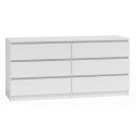 TOP E SHOP M6 MALWA KOMODA 140CM 6 SZUFLAD BIAŁA