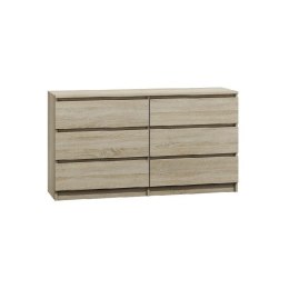 TOP E SHOP M6 MALWA KOMODA 140CM 6 SZUFLAD SONOMA