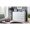 TOP E SHOP M8 MALWA KOMODA 140CM 8 SZUFLAD BIAŁY