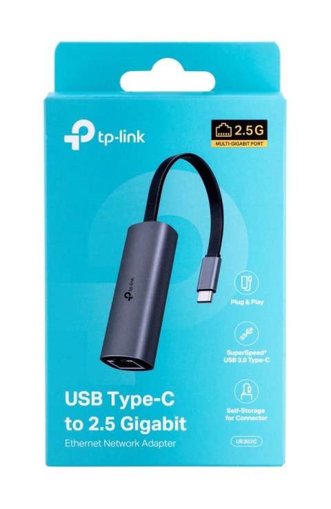 TP-LINK Karta sieciowa TP-LINK UE302C USB Type-C to 2.5 Gigabit Ethernet Network Adapter TP-LINK Karta sieciowa TP-LINK UE302C USB Type-C to 2.5 Gigabit Ethernet Network Adapter