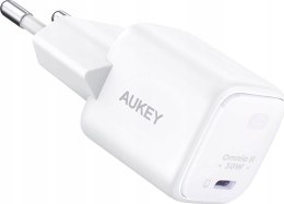 AUKEY AUKEY ŁADOWARKA SIECIOWA GAN USB-C, PD 30W, BIAŁA