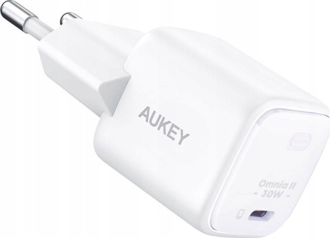 AUKEY AUKEY ŁADOWARKA SIECIOWA GAN USB-C, PD 30W, BIAŁA AUKEY AUKEY ŁADOWARKA SIECIOWA GAN USB-C, PD 30W, BIAŁA