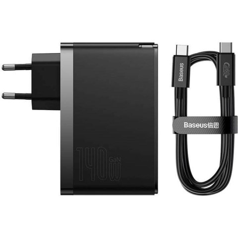 Baseus BASEUS ŁADOWARKA SIECIOWA 2X USB-C + USB (CZARNA) Baseus BASEUS ŁADOWARKA SIECIOWA 2X USB-C + USB (CZARNA)