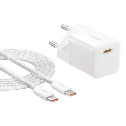 Baseus Ładowarka Baseus GaN5 mini 1C 25W+kabel USB-C biały Baseus Ładowarka Baseus GaN5 mini 1C 25W+kabel USB-C biały