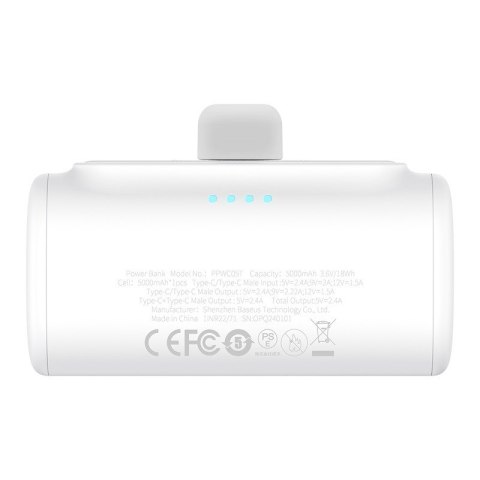 Baseus Powerbank Baseus Compact 5000mAh USB-C (biały) Baseus Powerbank Baseus Compact 5000mAh USB-C (biały)