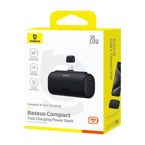 Baseus Powerbank Baseus Compact 5000mAh USB-C (czarny) Baseus Powerbank Baseus Compact 5000mAh USB-C (czarny)