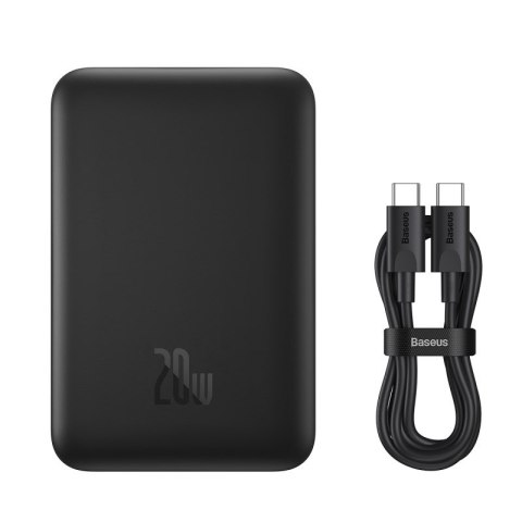 Baseus Powerbank Baseus Magnetic Mini Air Wireless 10000mAh 20W+kabel USB C-USB C (czarny) Baseus Powerbank Baseus Magnetic Mini Air Wireless 10000mAh 20W+kabel USB C-USB C (czarny)