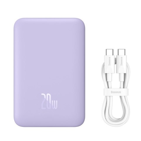 Baseus Powerbank Baseus Magnetic Mini Air Wireless 10000mAh 20W+kabel USB C-USB C (fiolet) Baseus Powerbank Baseus Magnetic Mini Air Wireless 10000mAh 20W+kabel USB C-USB C (fiolet)