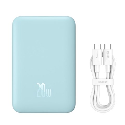 Baseus Powerbank Baseus Magnetic Mini Air Wireless 10000mAh 20W+kabel USB C-USB C (niebieski) Baseus Powerbank Baseus Magnetic Mini Air Wireless 10000mAh 20W+kabel USB C-USB C (niebieski)