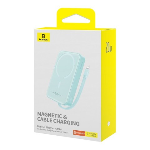 Baseus Powerbank Baseus Magnetic Mini Air Wireless 10000mAh 20W+kabel USB C-USB C (peppermint blue) Baseus Powerbank Baseus Magnetic Mini Air Wireless 10000mAh 20W+kabel USB C-USB C (peppermint blue)