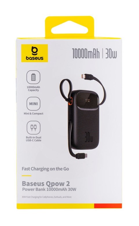 Baseus Powerbank Baseus Qpow 2 10000mAh 30W 2xUSB-C (czarny) Baseus Powerbank Baseus Qpow 2 10000mAh 30W 2xUSB-C (czarny)