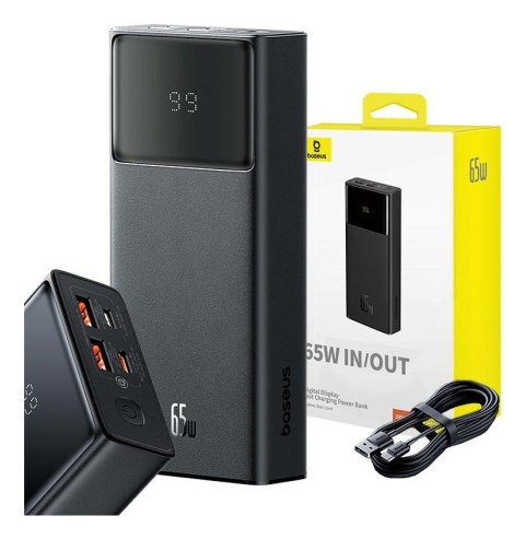 Baseus Powerbank Baseus Star-Lord 20000mAh 65W+kabel USB-USB C (czarny) Baseus Powerbank Baseus Star-Lord 20000mAh 65W+kabel USB-USB C (czarny)