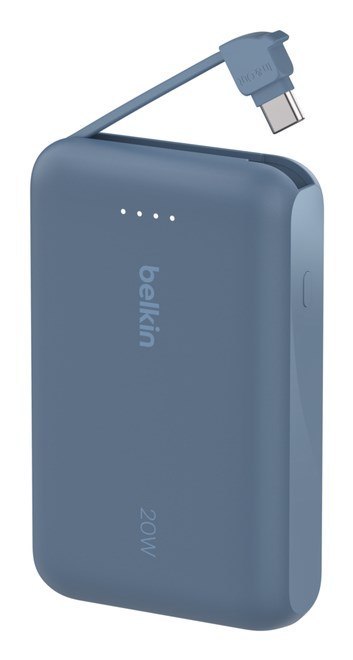 Belkin BELKIN POWERBANK 10 000 MAH, 20W, KABEL USB-C, BLUE Belkin BELKIN POWERBANK 10 000 MAH, 20W, KABEL USB-C, BLUE