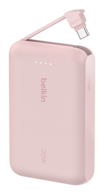 Belkin BELKIN POWERBANK 10 000 MAH, 20W, KABEL USB-C,PINK Belkin BELKIN POWERBANK 10 000 MAH, 20W, KABEL USB-C,PINK