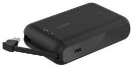 Belkin BELKIN POWERBANK 10 000 MAH, 20W, WBUDOWANY KABEL USB-C, BLACK