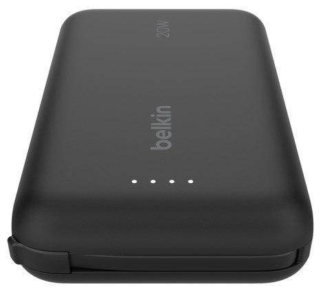 Belkin BELKIN POWERBANK 10 000 MAH, 20W, WBUDOWANY KABEL USB-C, BLACK Belkin BELKIN POWERBANK 10 000 MAH, 20W, WBUDOWANY KABEL USB-C, BLACK