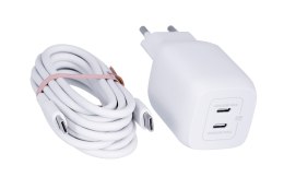 Belkin Ładowarka Belkin BoostCharge Pro Dual USB-C PD 3.0 PPS GaN Wall Charger 65W + USB-C to USB-C Cable 2m White