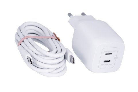 Belkin Ładowarka Belkin BoostCharge Pro Dual USB-C PD 3.0 PPS GaN Wall Charger 65W + USB-C to USB-C Cable 2m White Belkin Ładowarka Belkin BoostCharge Pro Dual USB-C PD 3.0 PPS GaN Wall Charger 65W + USB-C to USB-C Cable 2m White