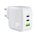 Green Cell GREEN CELL ŁADOWARKA MULTI USB GAN GC POWERGAN 65W PD 3.0 QC 3.0 2XUSB-C 1XUSB-A BIAŁA