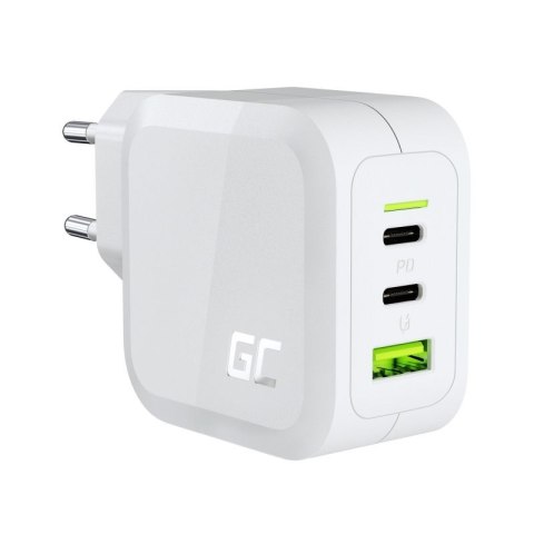 Green Cell GREEN CELL ŁADOWARKA MULTI USB GAN GC POWERGAN 65W PD 3.0 QC 3.0 2XUSB-C 1XUSB-A BIAŁA Green Cell GREEN CELL ŁADOWARKA MULTI USB GAN GC POWERGAN 65W PD 3.0 QC 3.0 2XUSB-C 1XUSB-A BIAŁA
