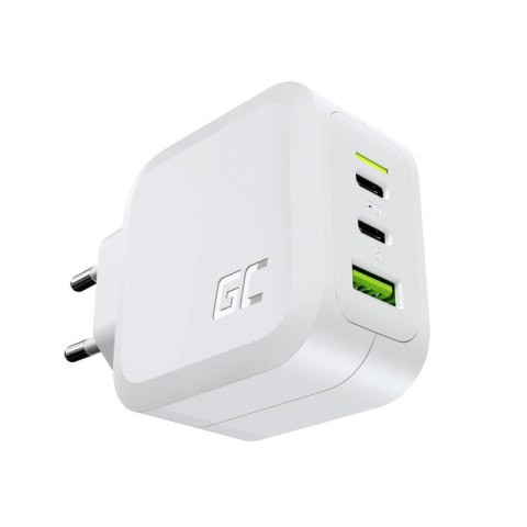 Green Cell GREEN CELL ŁADOWARKA MULTI USB GAN GC POWERGAN 65W PD 3.0 QC 3.0 2XUSB-C 1XUSB-A BIAŁA Green Cell GREEN CELL ŁADOWARKA MULTI USB GAN GC POWERGAN 65W PD 3.0 QC 3.0 2XUSB-C 1XUSB-A BIAŁA