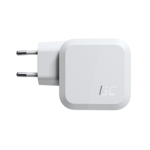 Green Cell GREEN CELL ŁADOWARKA MULTI USB GAN GC POWERGAN 65W PD 3.0 QC 3.0 2XUSB-C 1XUSB-A BIAŁA Green Cell GREEN CELL ŁADOWARKA MULTI USB GAN GC POWERGAN 65W PD 3.0 QC 3.0 2XUSB-C 1XUSB-A BIAŁA