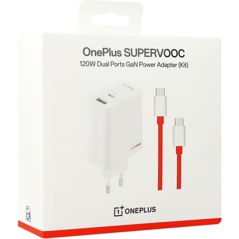 OnePlus OnePlus Charger SUPERVOOC 120W 2 Ports with Cable White OnePlus OnePlus Charger SUPERVOOC 120W 2 Ports with Cable White