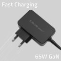 Qoltec QOLTEC ŁADOWARKA GAN POWER PRO | 1XUSB-C | 65W | 5-20V | 3-3.25A | CZARNA