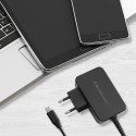 Qoltec QOLTEC ŁADOWARKA GAN POWER PRO | 1XUSB-C | 65W | 5-20V | 3-3.25A | CZARNA