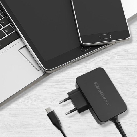 Qoltec QOLTEC ŁADOWARKA GAN POWER PRO | 1XUSB-C | 65W | 5-20V | 3-3.25A | CZARNA Qoltec QOLTEC ŁADOWARKA GAN POWER PRO | 1XUSB-C | 65W | 5-20V | 3-3.25A | CZARNA